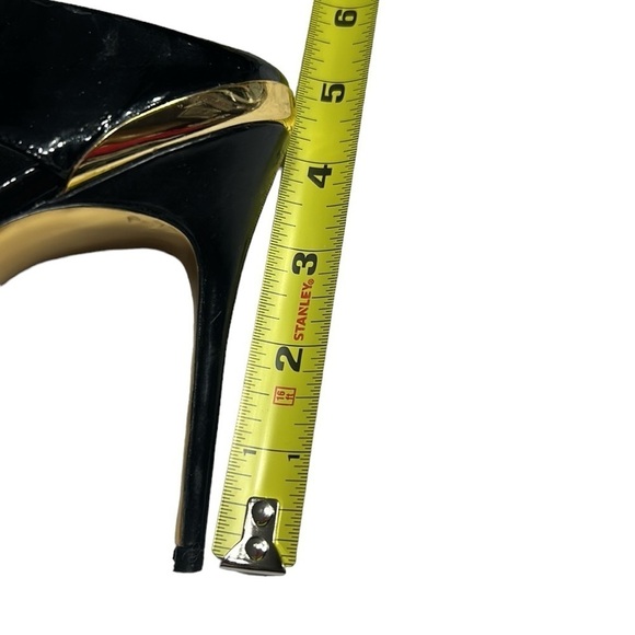 TED BAKER Chablise high shine  gloss black patent leather stiletto sandal mules - Picture 11 of 15